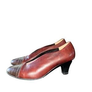 BeautiFeel two tone brown leather pumps EU 40/US 9 Quiet Luxury Corpcore